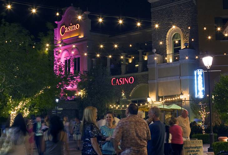 People browse the streets of MonteLago Village during the grand reopening of Casino MonteLago at Lake Las Vegas on Thursday, May 26, 2011.   
