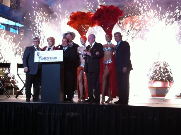 Las Vegas city and tourism officials, at Fashion Show on Wednesday, Dec. 14, 2011, announce details of the citywide 2011 New Year's Eve party.