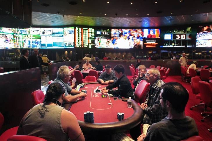 The race and sports book with attached poker room at the Palms, shown May 4, 2012. A Palms representative has confirmed the closure of the poker room.