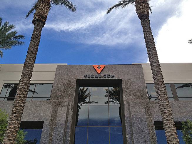 Travel website VEGAS.com has a new look. Above, its administrative offices at 2370 Corporate Circle in Henderson display the new logo, as seen Tuesday, Sept. 16, 2014.