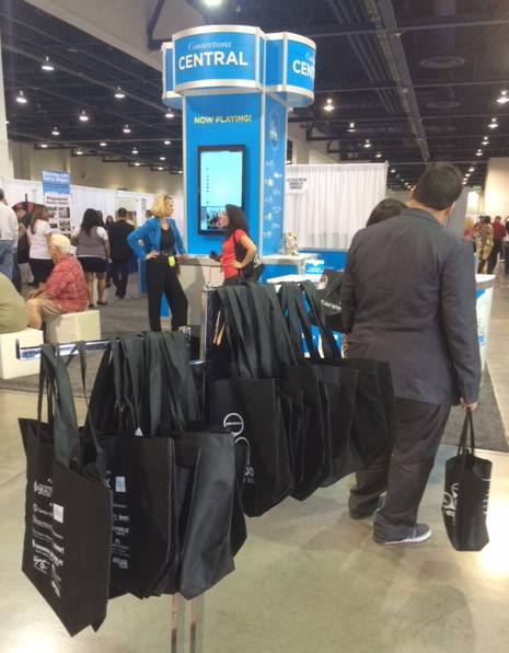 Bags are available for people as they enter the 2015 Business Expo on Wednesday, June 10, 2015, at the Cashman Center. 