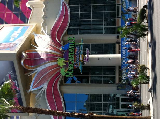 A view of the new Margaritaville casino sign hanging outside the Flamingo. The sign went up the week of Sept. 19. The casino is scheduled to open Oct. 1.