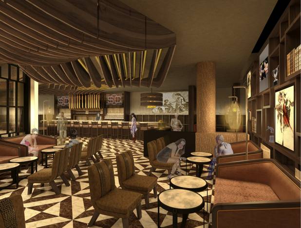 A rendering of the lounge of Public House, a new restaurant slated to open in December at the Venetian.