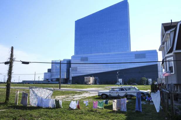 Revel casino sits among the gaptoothed landscape of vacant lots in Atlantic City. It is the newest resort in the city but may shut down in late summer.