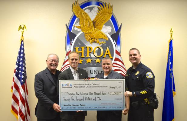 The Henderson Police Officers’ Association donated $25,000 to the National Law Enforcement Officer Memorial Fund.