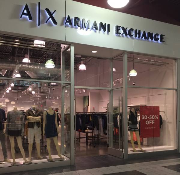 The 3,000-square-foot A|X Armani Exchange clothing store debuted at the Las Vegas South Premium Outlets on Oct. 2, 2015.