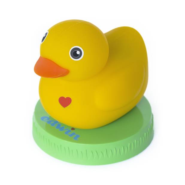Produced by Indiana-based pilab, Edwin is billed as "the world's first smart duck designed to make learning fun" and will be on display at the 2016 CES beginning Wednesday, Jan. 5, 2016. The submersible device syncs with an iPhone app to tell stories, play learning games and sing-a-long songs.